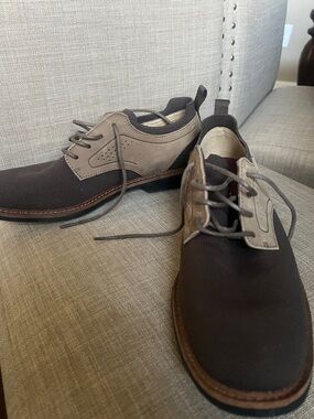 Mark Nason Two-Tone Brown and Taupe Casual Oxfords